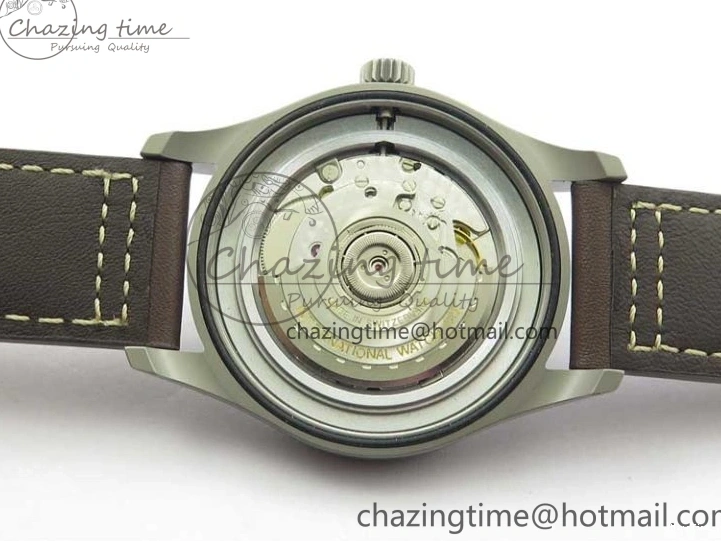MIROTIME 0323 Mark XVIII IW327006 Titanium V7F 1:1 Best Edition Black Dial on Brown Leather Strap A Attractive 7080
